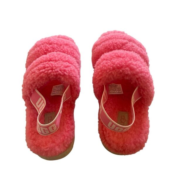 Ugg Oh Fluffita Pink Blossom Slingback Platform Slippers Shoes Women’s Size 7 - Picture 3 of 6